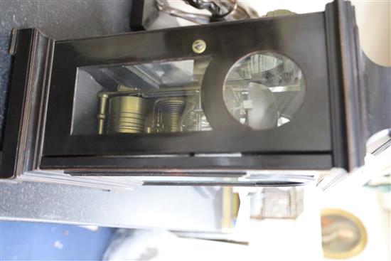 Benjamin Lockwood of Swaffham. A George III ebonised pearwood bracket clock, height 18in.
